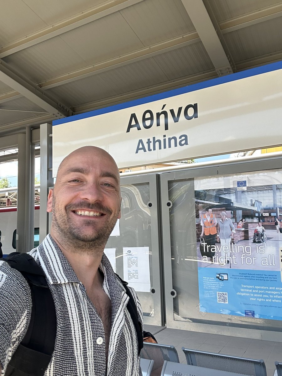 martin_speer's tweet photo. Γεια σας Αθήνα. 
Hello #Athens

5 trains 
1 bus
2.747 km to get from #Berlin to #Athens

45 hours and 20 minutes on the train
5 hours on the bus.

It was quite a #HellasExpress adventure. I will summarize my observations in an article, yet I want to share the following: https://t.co/a26htDA5mt