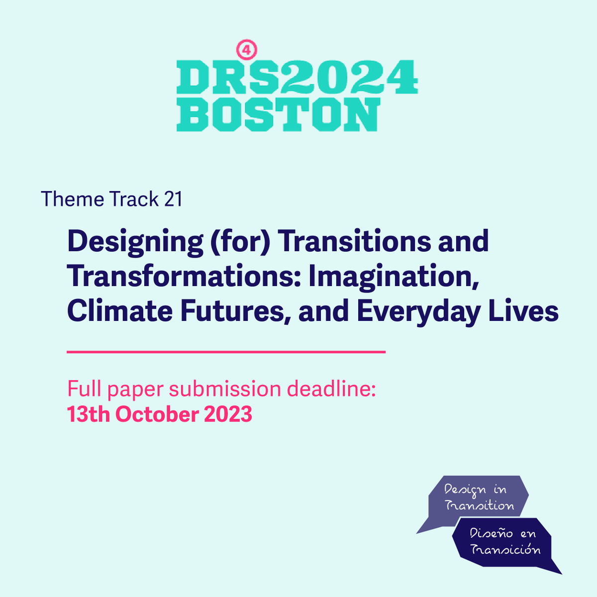 📌Also check out <a href="/DRS2024/">DRS2024 Boston</a> Track 21 “Designing (for) Transitions and Transformations: Imagination, Climate Futures, and Everyday Lives” w/ our hosts <a href="/silvanajuri/">Silvana Juri</a> and <a href="/_marysun/">Marysol Ortega</a> + @danlockton Femke Coops <a href="/idilgaziulusoy/">dr. İdil Gaziulusoy @idilgaziulusoy.bsky.social</a> <a href="/camerontw/">cameron tonkinwise</a> Anja Overdiek @inpettersen &amp; Alma L. Culen✨