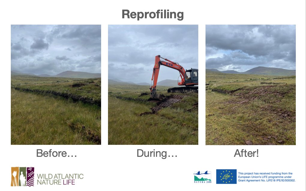 We undertook some successful reprofiling trials today with one of the farmers in our agri-environment programme. We find farmers very willing to undertake restoration works, when provided with the correct supports. Local contractors are also keen to upskill.