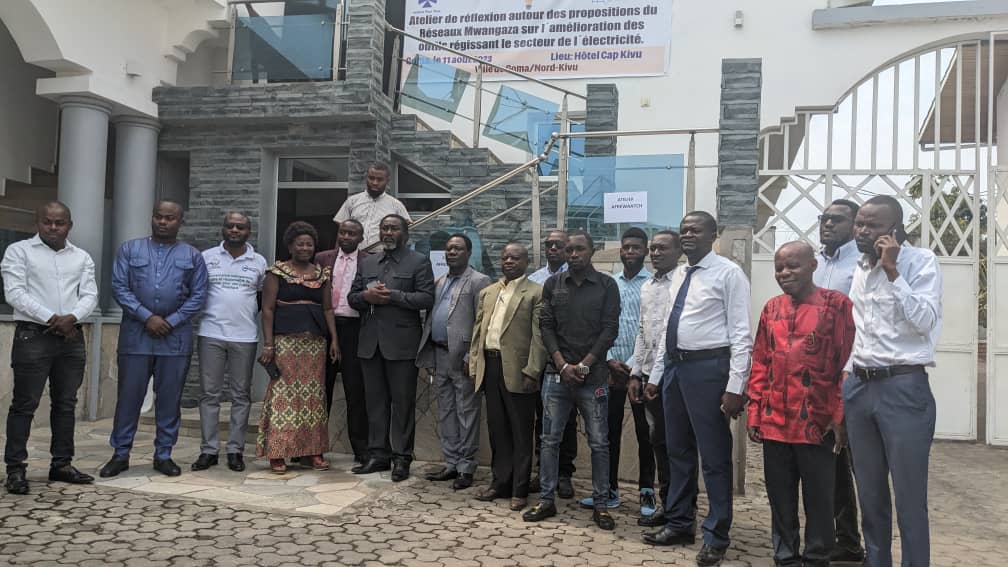afrewatch's tweet photo. AFREWATCH et Justice pour Tous , ont organisé en ce 11 août 2023, à Goma, un atelier de réflexion autour des propositions du Réseau Mwangaza sur l'amélioration des outils régissant le secteur de l'électricité. https://t.co/0rJgTWJJg9