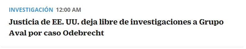 GerardoReyesC's tweet photo. Un titular nada complicado y honesto en el que se informara que el Grupo Aval fue sancionado con una multa de 40 millones de dólares por los sobornos de Odebrecht, lo convirtió sin escrúpulos @ELTIEMPO  en una absolución. https://t.co/aJP1m0gBjE