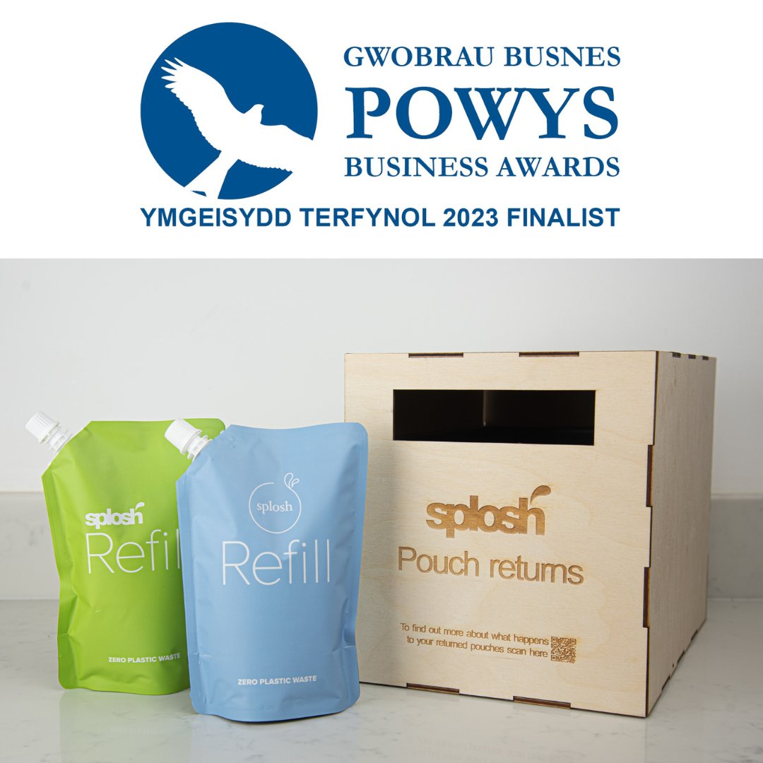 💚💧We are beyond proud to announce that Splosh has been chosen as a finalist in the Powys Business Awards! Specifically, The Excellence in Sustainability Award😀#sustainaility #sustainablefuture #powys #powysbusiness #powysbusinessawards #finalists #awards #sustainabilityawards
