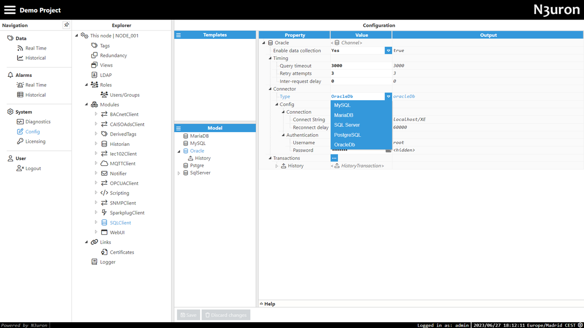 n3uron1's tweet image. 🙌 Integrating #Oracle DBs with #N3uron SQL Client! To learn more about N3uron's improvements and use of the OracleDB integration in the #SqlClient Module, visit 👉 bit.ly/47a5y1I. Upgrade to V.1.21.5 today! #EdgeComputing #IIoT #IndustrialAutomation #Industry40 #DataOps