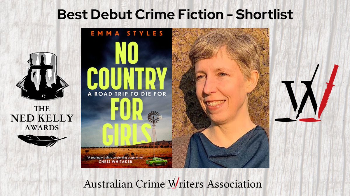 Thanks heaps @auscrimewriters, I’m ecstatic to be on this shortlist alongside such superstars. Congratulations to all the shortlisted debuts. So happy to be writing in this great genre #AustralianCrimeFiction #NedKellyAwards #NoCountryForGirls