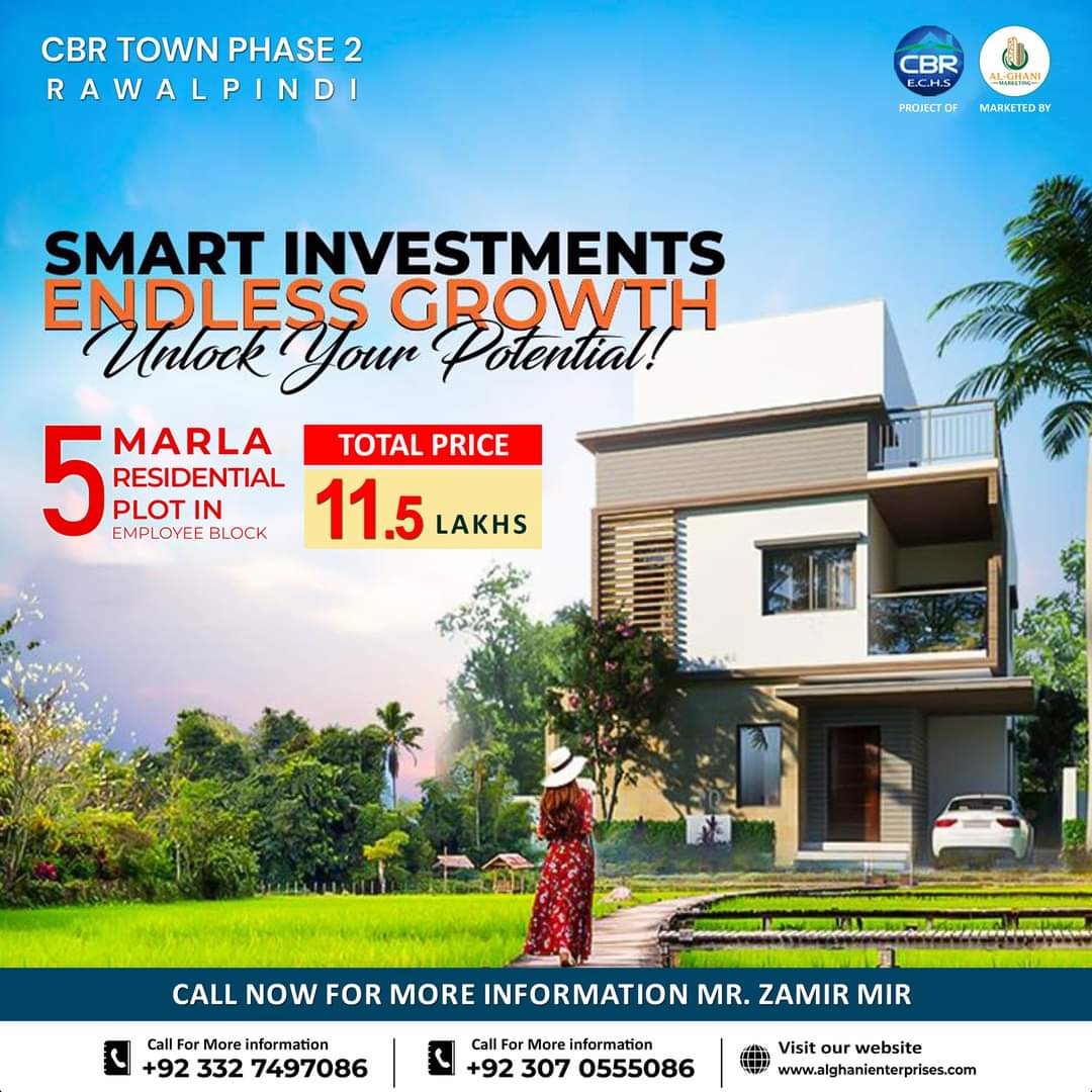 cbr_town_phase2's tweet image. 𝐂𝐁𝐑 𝐓𝐎𝐖𝐍 𝐏𝐇𝐀𝐒𝐄 𝐈𝐈.
 5 Marla Plot Available For Sale, Only 11.50 lack With All Instalment paid, 2 year Best Investment opportunity, low cost investment Opportunities 

Zamir Mir 📞03327497086 📞03070555086
Al Ghani Marketing Group CBR-ECHS 

 #alghanimarketing #cbr2