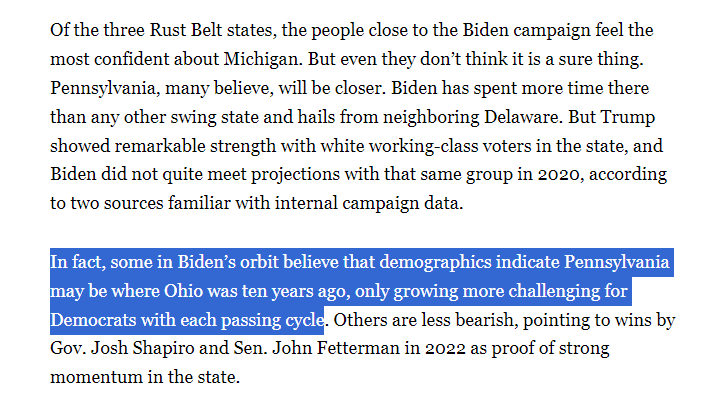 nick_field90's tweet photo. Couldn't disagree more with this theory that Pennsylvania is turning into Ohio. Philly, its collar counties and Pittsburgh produce gigantic Dem margins, and they're gaining ground in the vote-rich South Central area of the state https://t.co/R7BmmVNWjG https://t.co/Z0XiGBLROp
