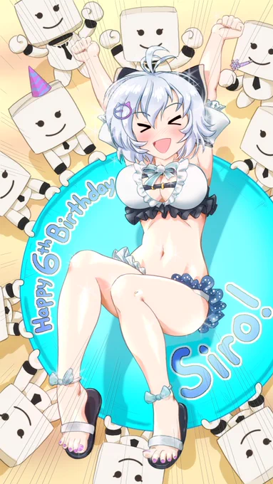 Happy 6th birthday, Siro-chan!  Can't wait to watch the live event! #SiroArt #シロ生誕祭
