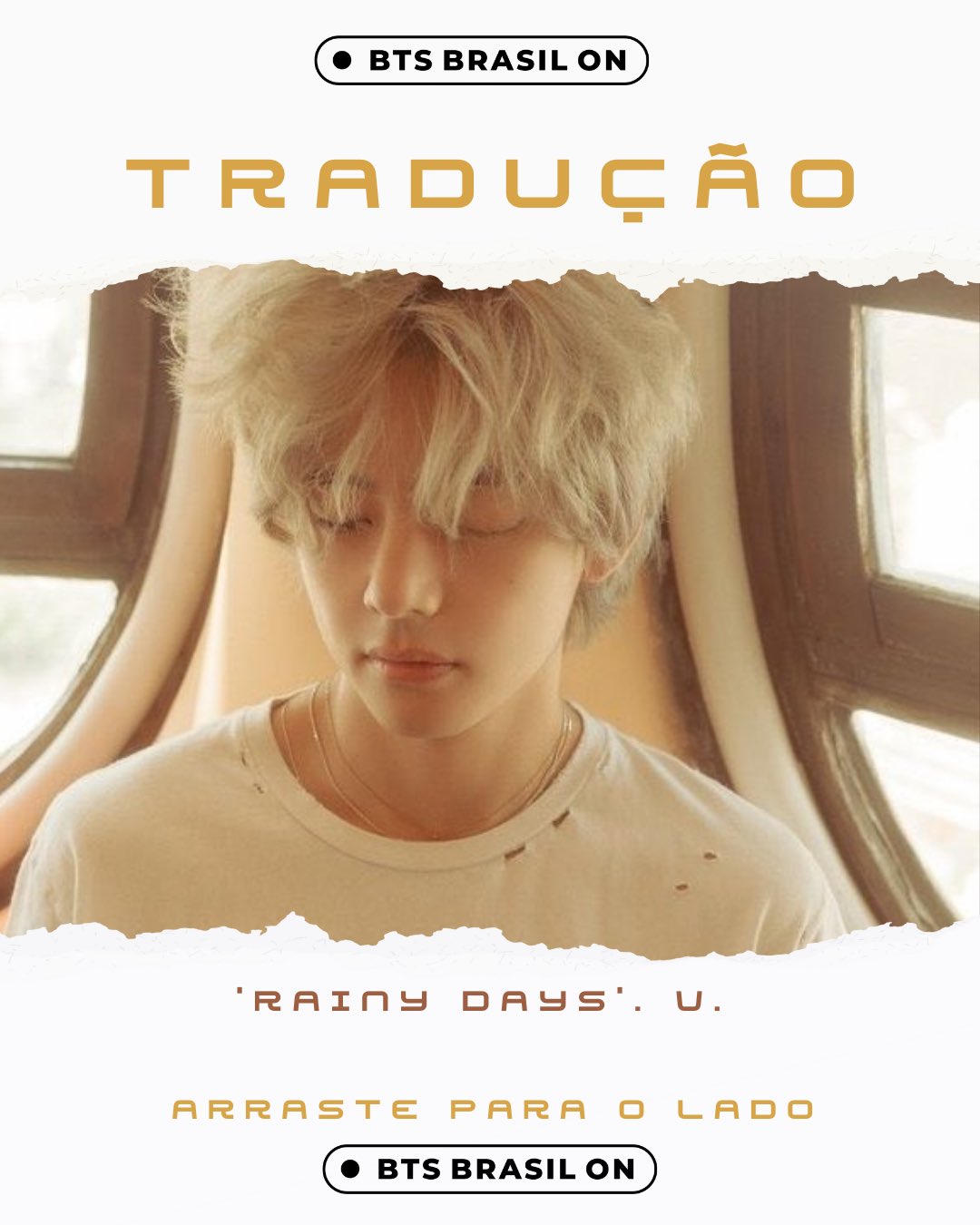 BTS Brasil ON ✨ BBO⁷ on X: [LETRA] Tradução PT-BR da letra de “Rainy Days”  – #V ▪︎ Música lançada nas principais plataformas de streaming. 📎   Traduzido do coreano e inglês