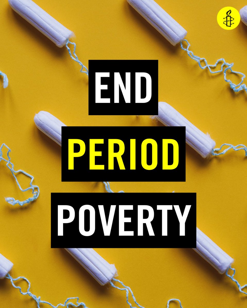 amnesty's tweet photo. Millions of people around the world who need period products do not have access to them 🩸

We must end period poverty now. https://t.co/iIY4t3JoiZ