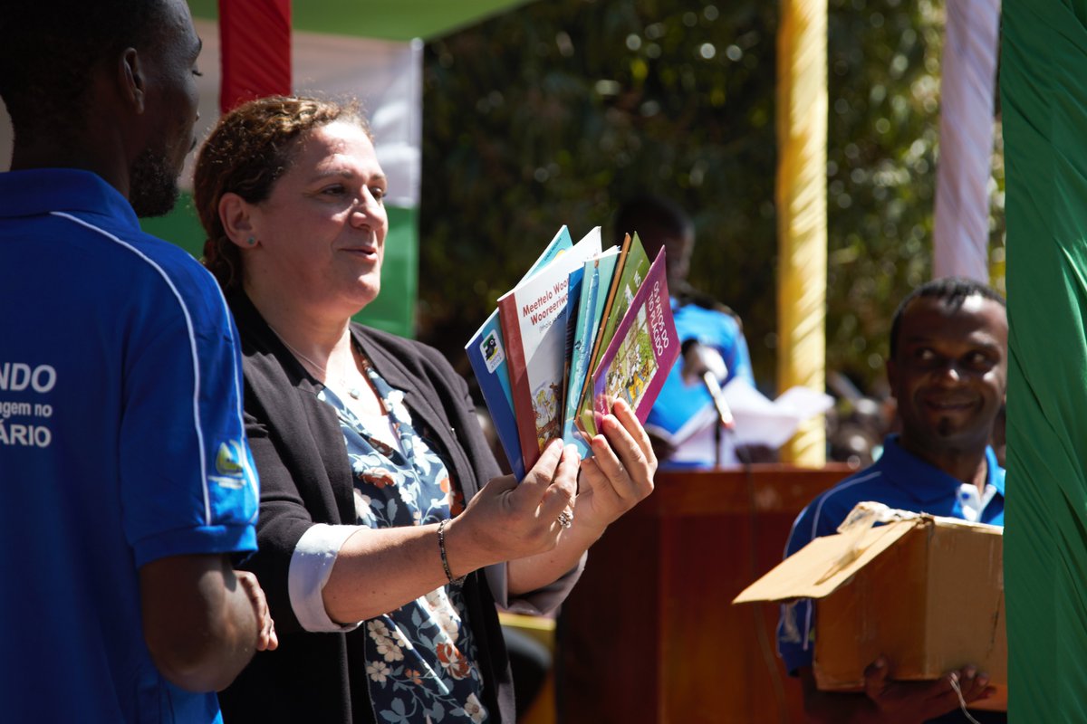 WorldEd's tweet photo. “Children learn to read more quickly in their mother tongue. They understand the numbers more quickly, feel more comfortable communicating their needs, and are therefore less likely to drop out of school." -@USAIDMozambique Director Helen Pataki at the SABER project launch event. https://t.co/nkkgO97ExE