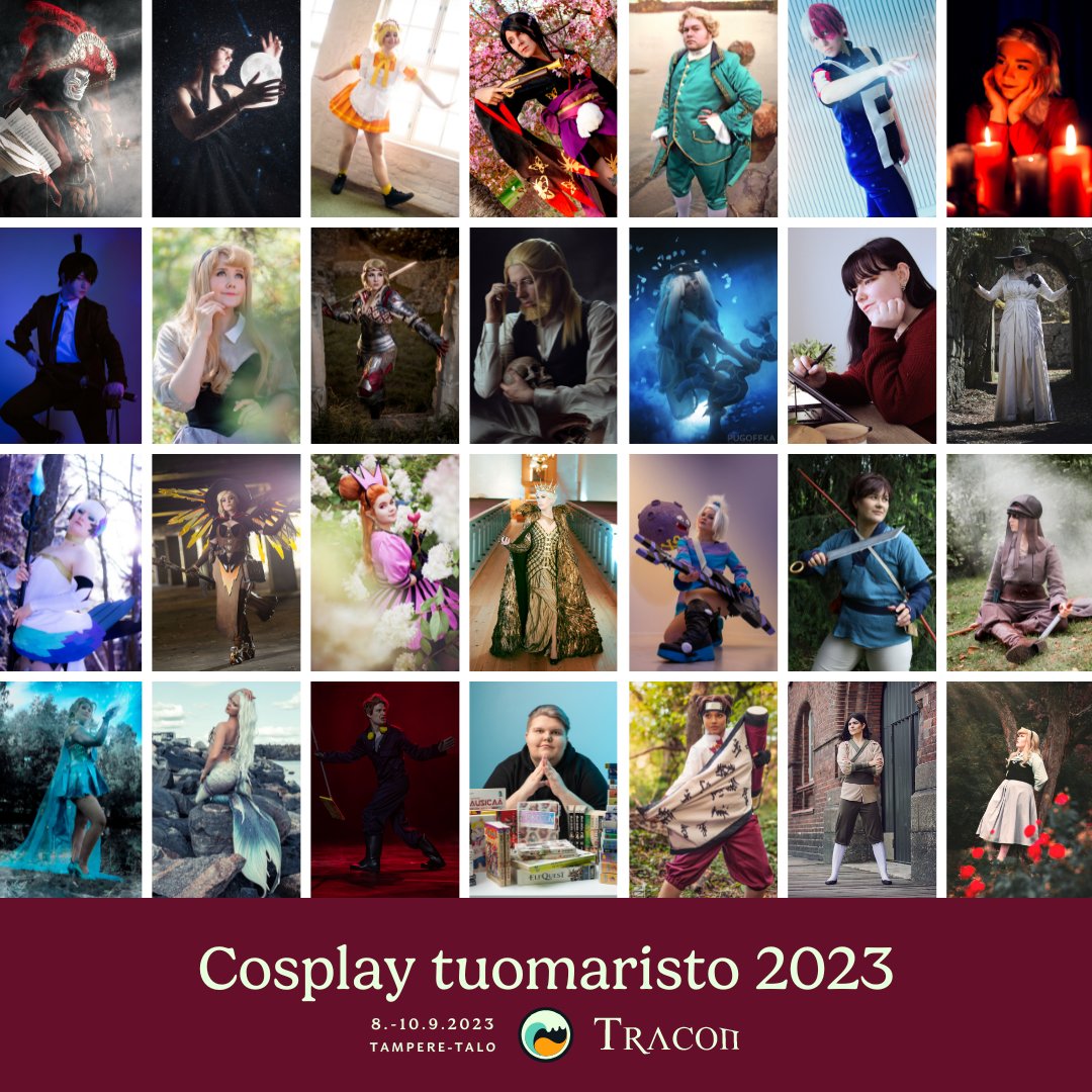 Tracon_FI's tweet photo. Toivotetaan tervetulleeksi tämän vuoden cosplay tuomaristo! Traconissa kilpaillaan yhdeksässä eri cosplaykilpailussa ja näitä varten on valittu tuomaristo, jossa osaamista löytyy laidasta laitaan.

Lue lisää: https://t.co/MEY6oTYjhu

#Tracon https://t.co/oKTT2jeObx