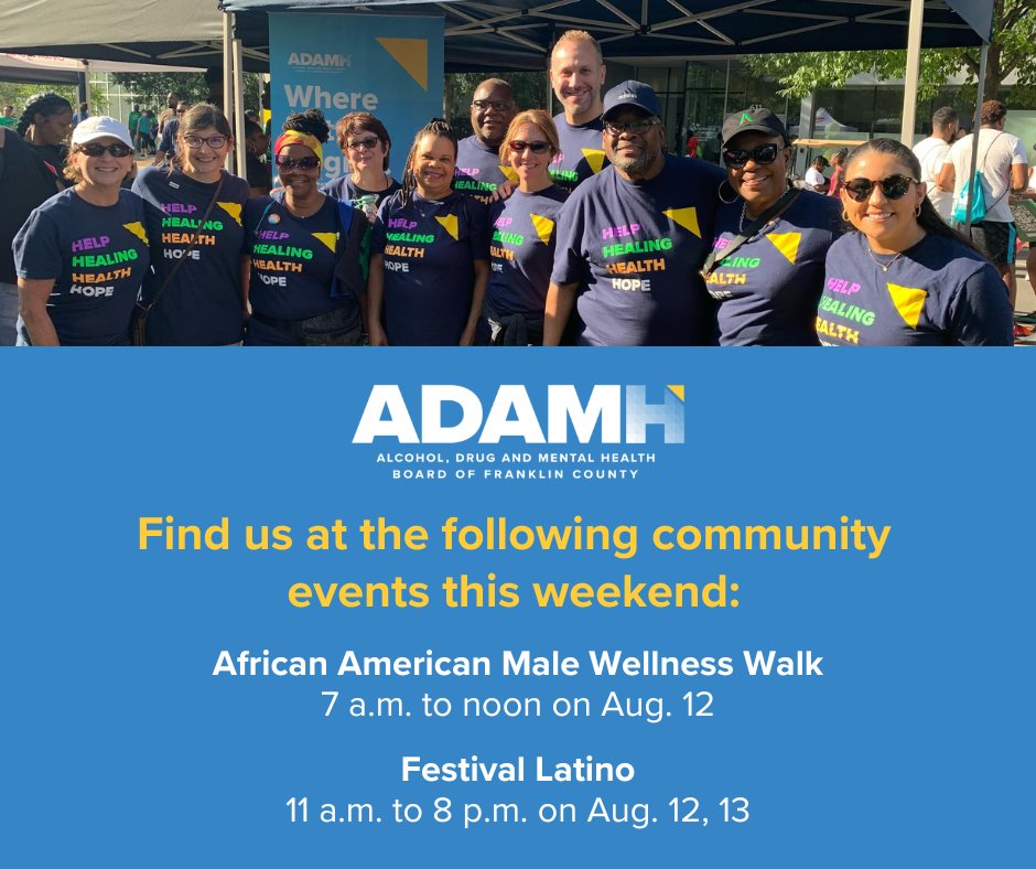 ADAMHFranklin's tweet photo. ADAMH is proud to be a sponsor of these two events this weekend. Make sure to stop by!  

More info about these events can be found our on website: https://t.co/6NOAAzzgYH https://t.co/Tt2WhcQjCw