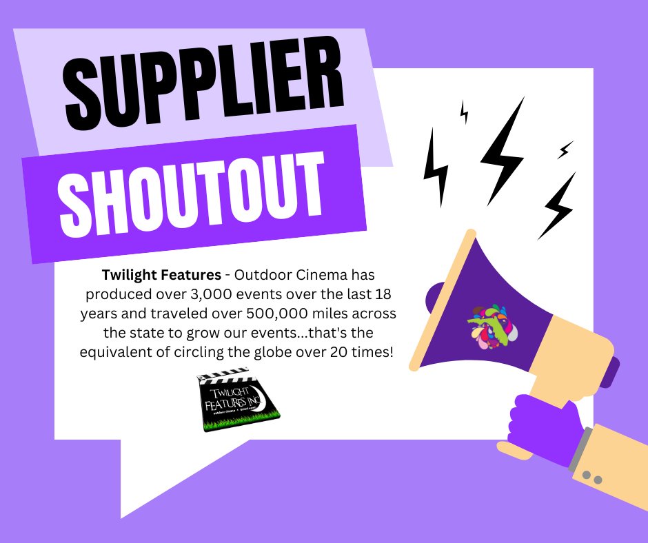 Lights, Camera, Action! 🎬 For over 18 years, Twilight Features has curated 3,000 epic events, allowing them to travel all across the state.  Stay tuned for more shoutouts!