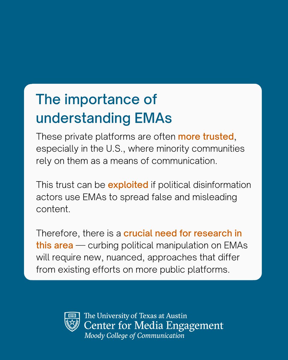An Encrypted Messaging App (EMA) is an app that allows users to safely connect with people in a private space without fear of their content being accessed by any third-party source, including the platforms themselves.  

Read more about EMAs: bit.ly/EMAsPoliticalM…