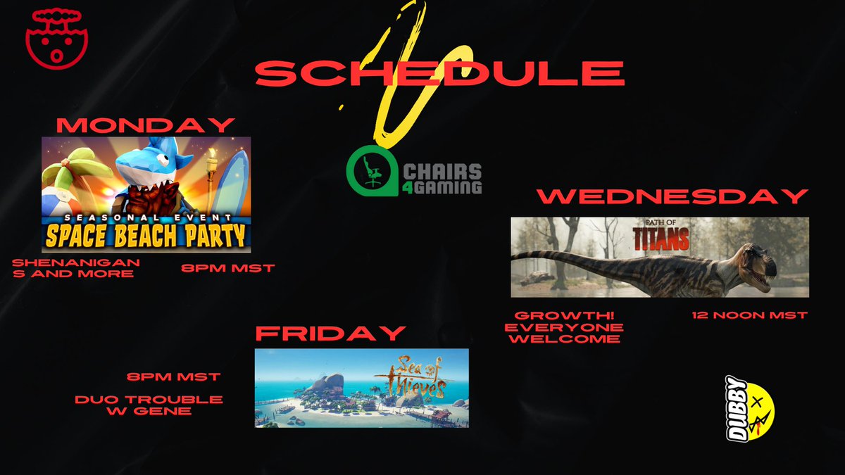 Bamboozled95's tweet image. Next weeks schedule! #livenotification #SCHEDULE