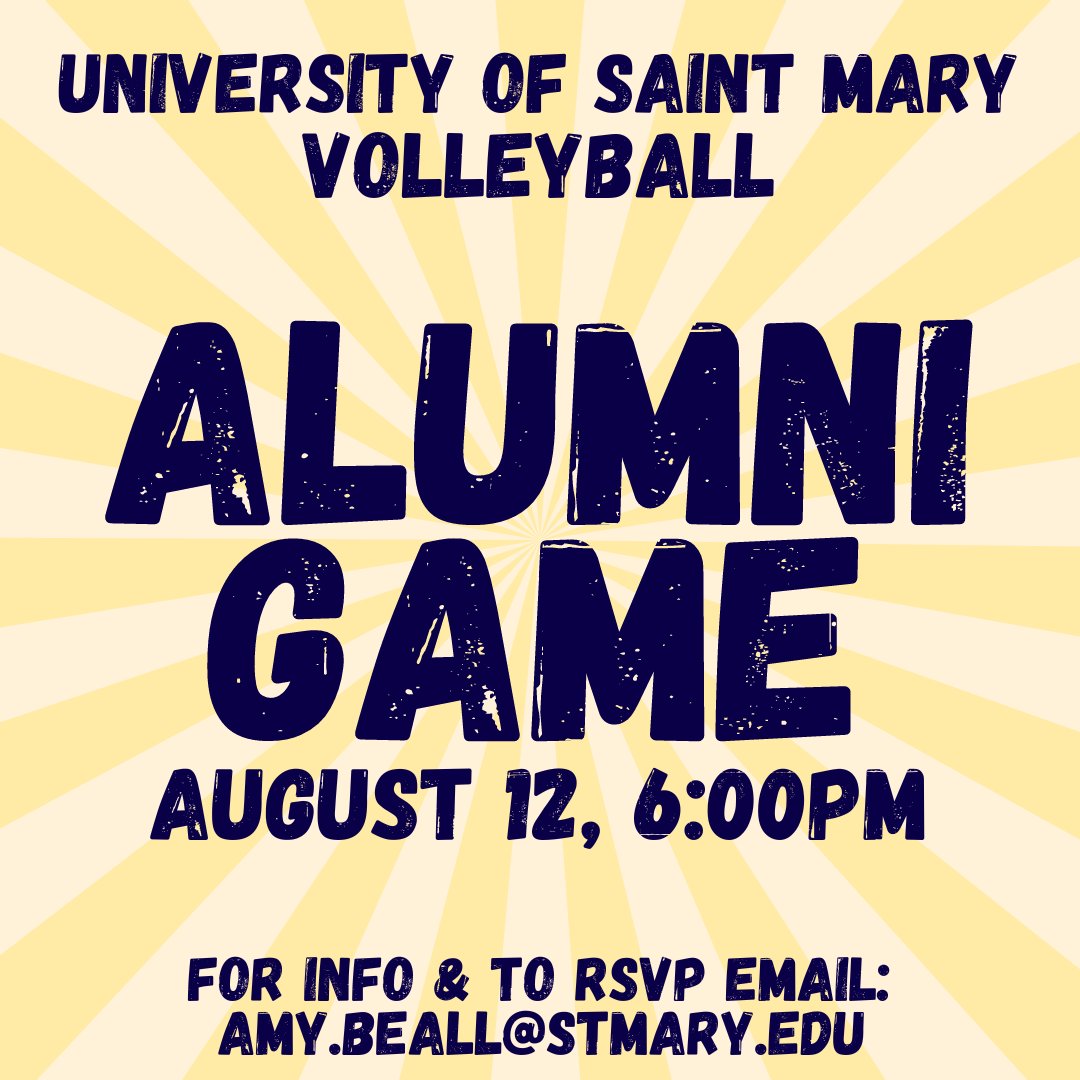 UniversityofSa3's tweet photo. Tomorrow is the big day! Contact Coach Amy Beall if you want to participate in the Alumni Game - August 12 - 6 pm | RSVP or for more information, contact Amy.Beall@stmary.edu #SaintMaryStrong #USMAlumni #SaintMaryAlumni #SpireNation https://t.co/ieWTm3oIdK
