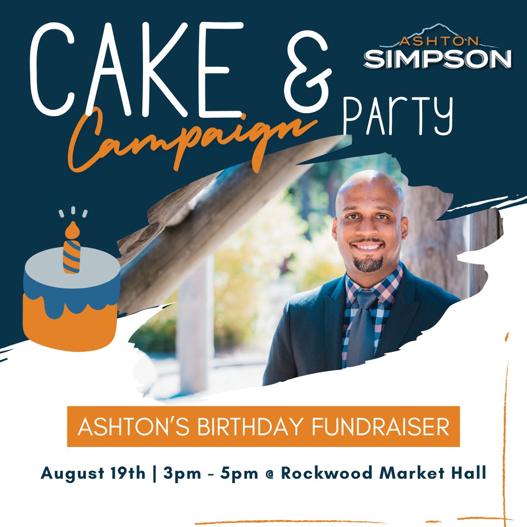 You're Invited! Cake &amp; Campaign Party to celebrate Ashton’s 38th birthday! Together, we will celebrate District 1’s leader who has spent his first 8 months in office dedicated to fighting for our future. 
RSVP now: ashtonformetro.com/cake