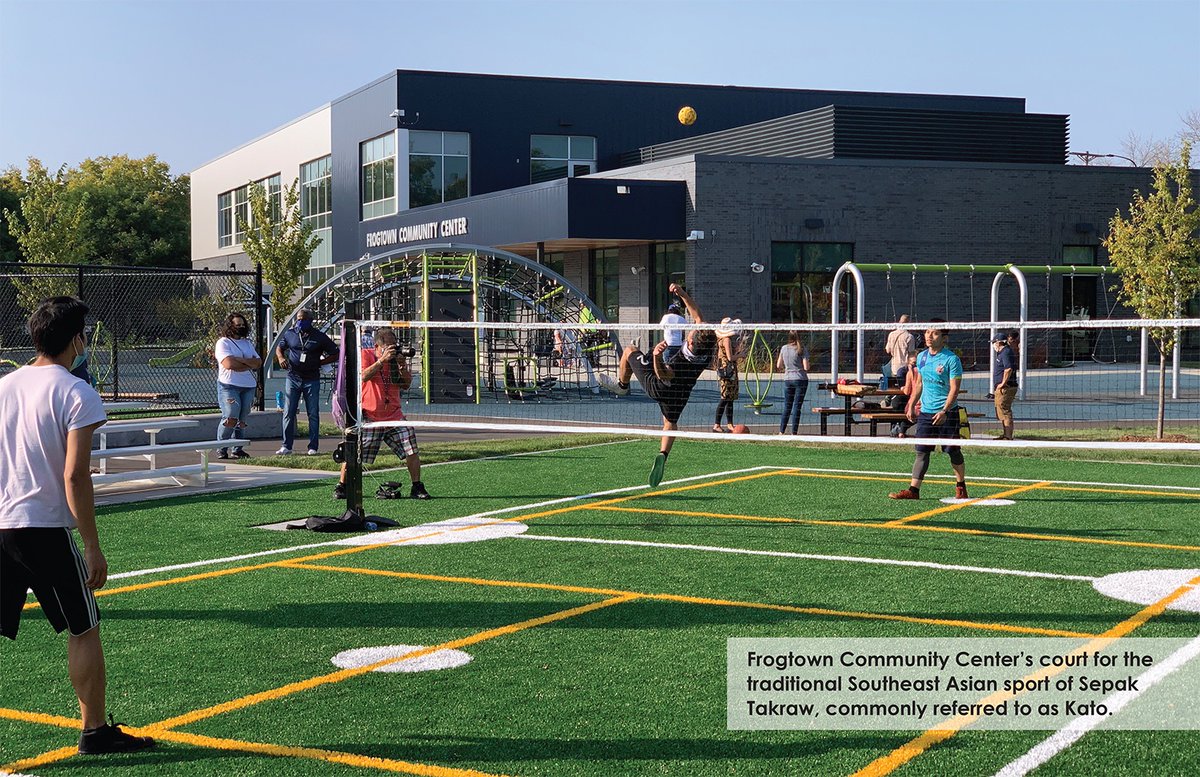 AIAMpls's tweet image. Recipient of a 2023 AIA Minneapolis Merit Award, @JLGArchitects’ Frogtown Community Center bridges the divide between the generationally and ethnically diverse Frogtown neighborhood and larger St. Paul community with a unified, culturally responsive design concept of a new center