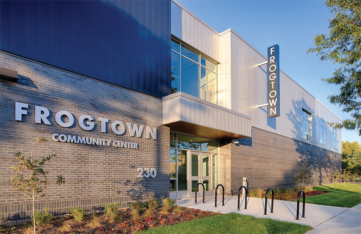 AIAMpls's tweet image. Recipient of a 2023 AIA Minneapolis Merit Award, @JLGArchitects’ Frogtown Community Center bridges the divide between the generationally and ethnically diverse Frogtown neighborhood and larger St. Paul community with a unified, culturally responsive design concept of a new center