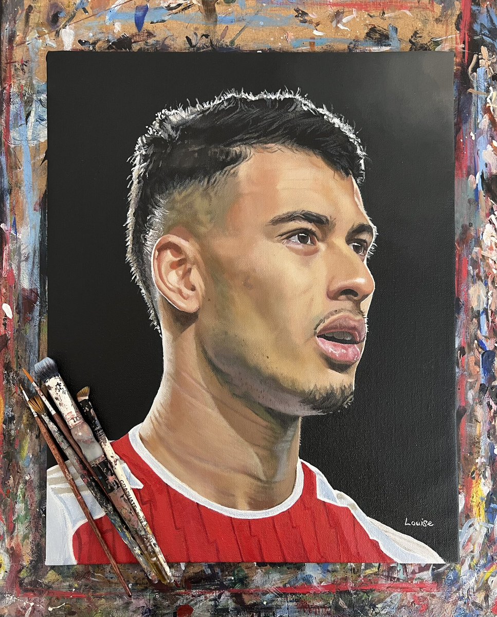 My painting of @gabimartinelli 🇧🇷 for the @Topps_UK UEFA #LivingSet 👩‍🎨 🔗 uk.topps.com/weekly-release… #afc #arsenal #thehobby @Arsenal