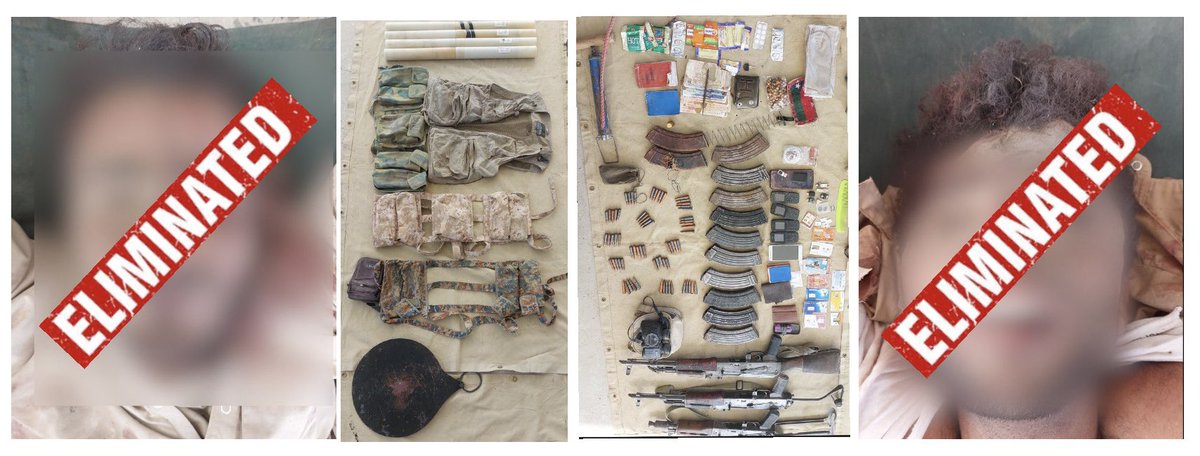 PakistanFauj's tweet photo. 🚨#ISPR

Security Forces conducted a successful Intelligence Based Operation (IBO) against terrorists in Mazaband Range area of District Kech, #Balochistan on 10-11 August 2023. 

During the operation, 2 terrorists were sent to hell and 1 terrorist was injured besides recovery of a large cache of arms and ammunition. 

The Terrorists were involved in targeting of innocent civilians and law enforcement agencies.

Security Forces of Pakistan remain committed towards eliminating menace of terrorism and thwart nefarious designs of the enemies of Pakistan at all costs.