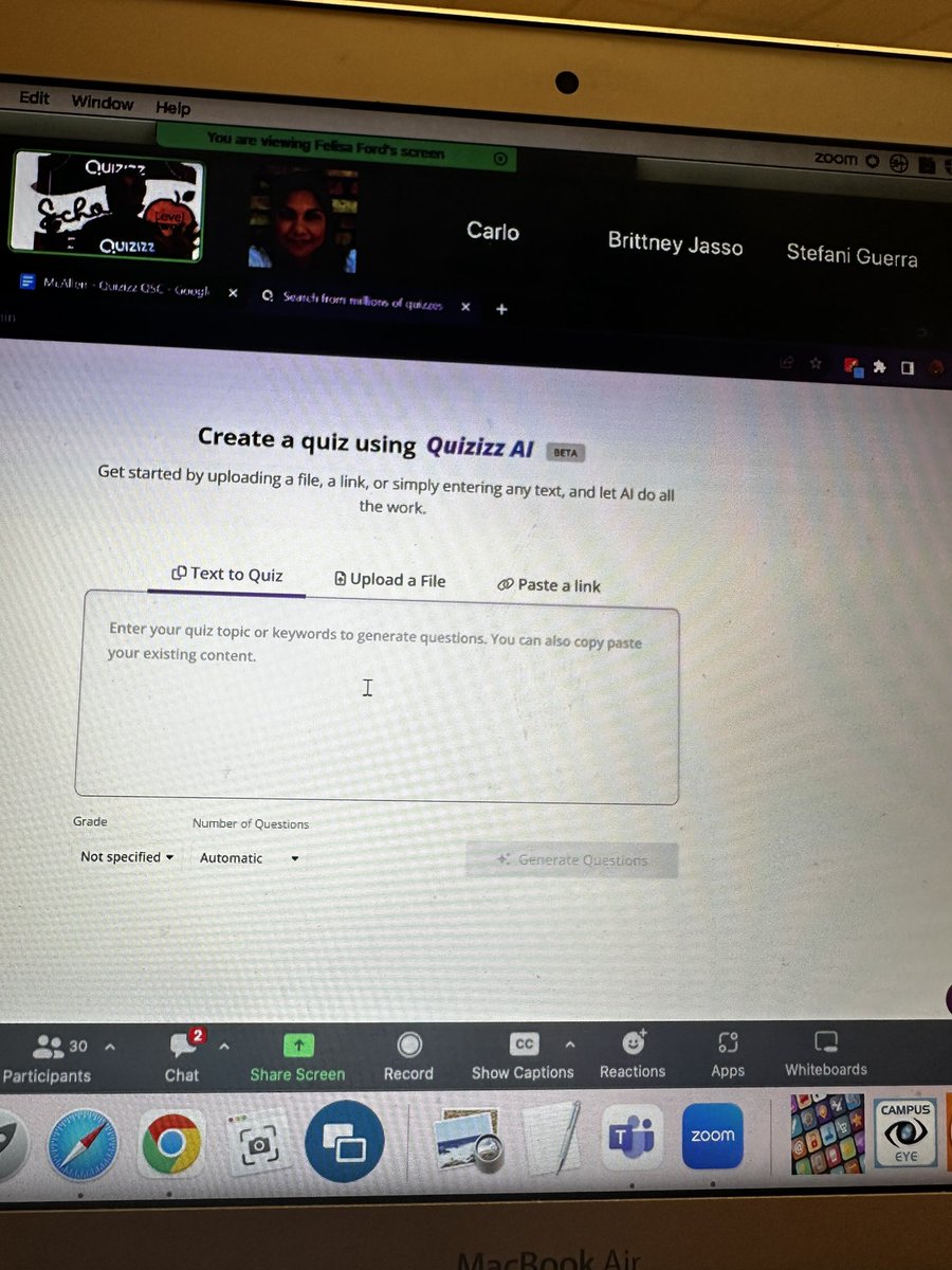AbiroTeach's tweet photo. @quizizz embracing AI 😳👏🏼🤩 
▫️Create a quiz using Quizizz AI by writing a phrase or uploading an image
▫️Enhance questions using AI (changing question types)
#technovate23 @jamesvarlack @rfluegel @gosand2 https://t.co/JPtbaUWkru