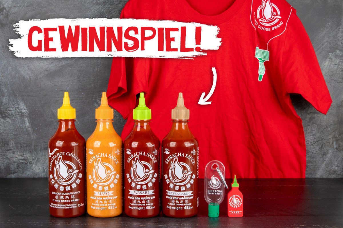 Großer Sriracha-Fan? 🌶️  Lassen Sie sich das nicht entgehen!

Nichts wie los und mache bei unserem #Gewinnspiel mit!! 
FOLLOW + RT für die Chance auf einen #GEWINN! 🔥🤞