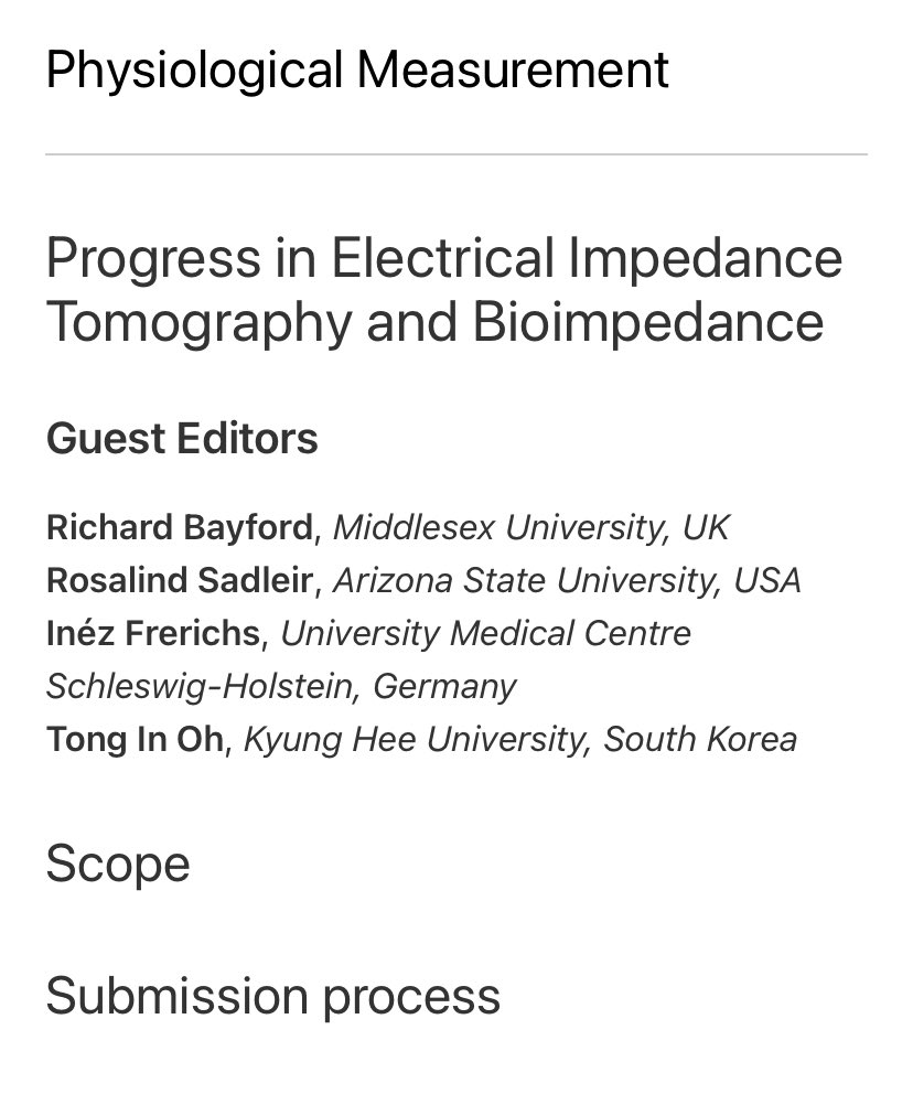 👋🏻Hi everybody! We invite to submit papers for an EIT special issue of the journal Physiological Measurement. 

📆The deadline for submission is September 30. 

📝follow the link 👉🏻iopscience.iop.org/collections/pm…

#Some4mv