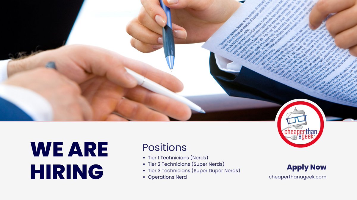 CheaperTAG's tweet photo. WE HAVE BIG NEWS!! We are hiring! Contact us or visit our website to learn more about the job positions available! https://t.co/POQDewo7jE