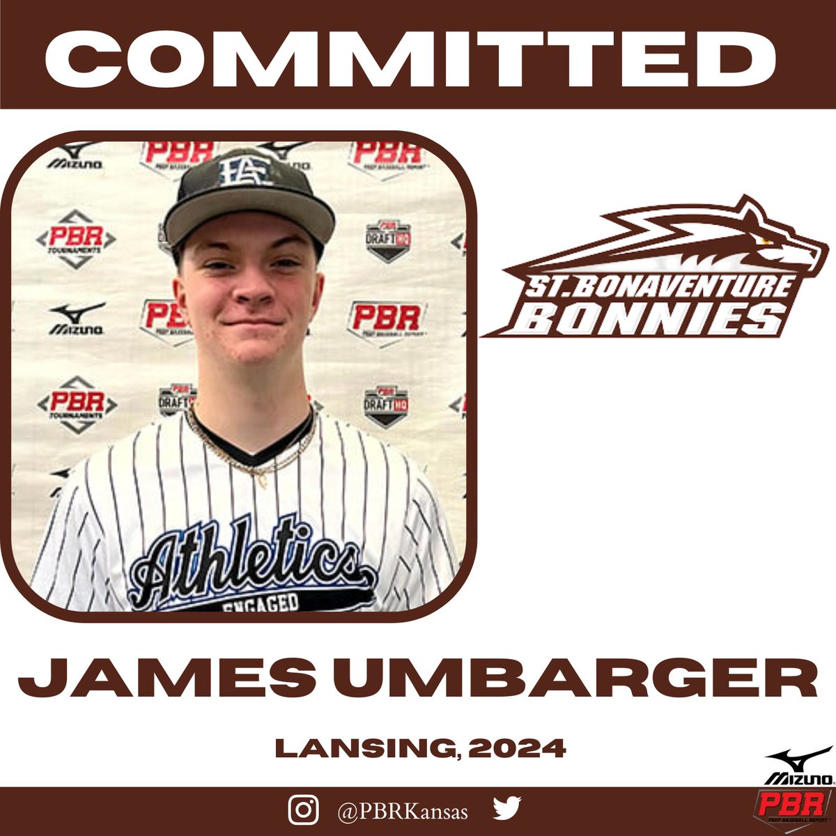 PrepBaseballKS's tweet photo. RHP/1B James Umbarger (Lansing, 2024) commits to St. Bonaventure

@james_umbarger 
@PrideBaseball21 
@BonniesBaseball 

👤PROFILE: https://t.co/1q1zo1NwrH https://t.co/HU8VkWrMDR