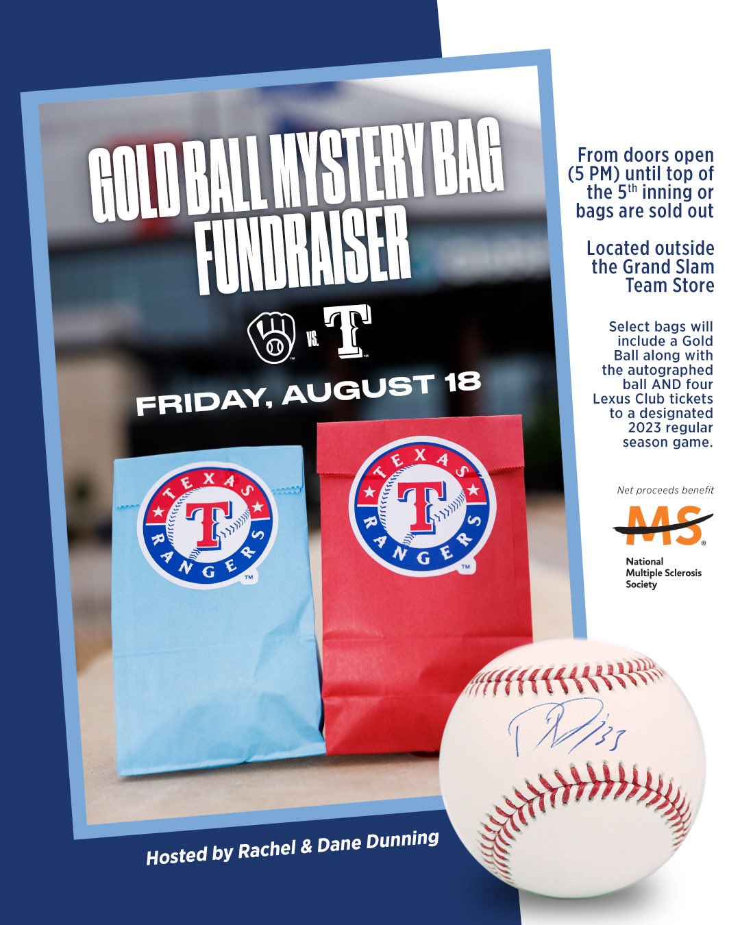 Texas Rangers ⚾ Foundation on X: Help support the @mssociety by purchasing  a Gold Ball Mystery Bag!  / X