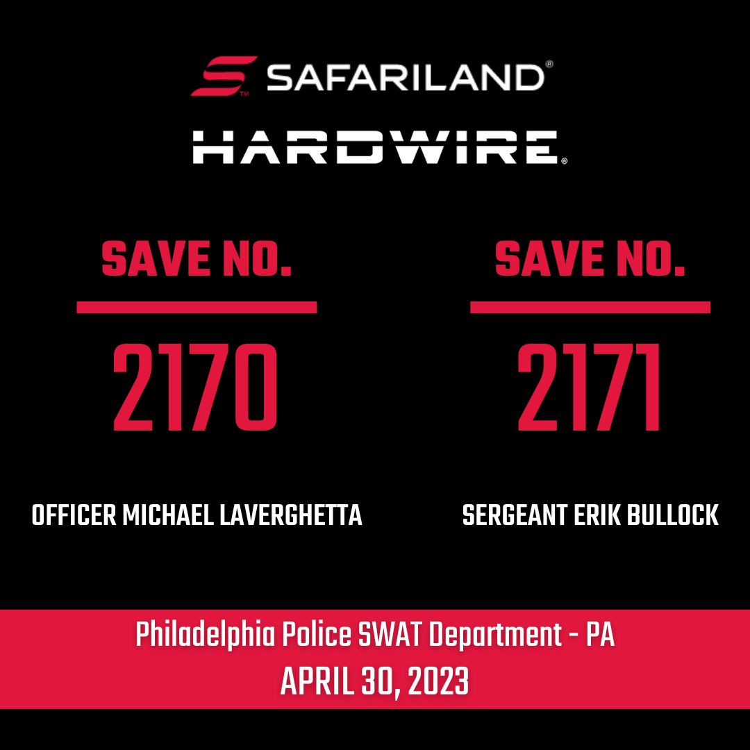 Hardwire has two more SAVES to share! In partnership with <a href="/SafarilandGroup/">Safariland Group</a> Hardwire is honored to share that Officer Michael Laverghetta and Sergeant Erik Bullock were saved in the line of duty by their Hardwire body armor.
#Hardwire  #SafarilandSAVESclub bit.ly/47r9Odm