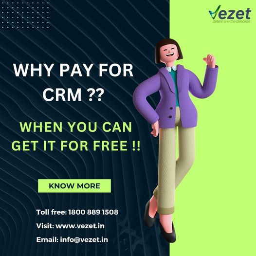 'Why pay for 𝐂𝐑𝐌 when it's 𝐟𝐫𝐞𝐞? Level up your business with our complimentary 𝐂𝐑𝐌 solution.

𝗧𝗼𝗹𝗹 𝗙𝗿𝗲𝗲 - 1800 889 1508

#FreeCRM #BusinessBoost #crmsoftware #customer #crm #customerrelationshipmanagement #bussiness