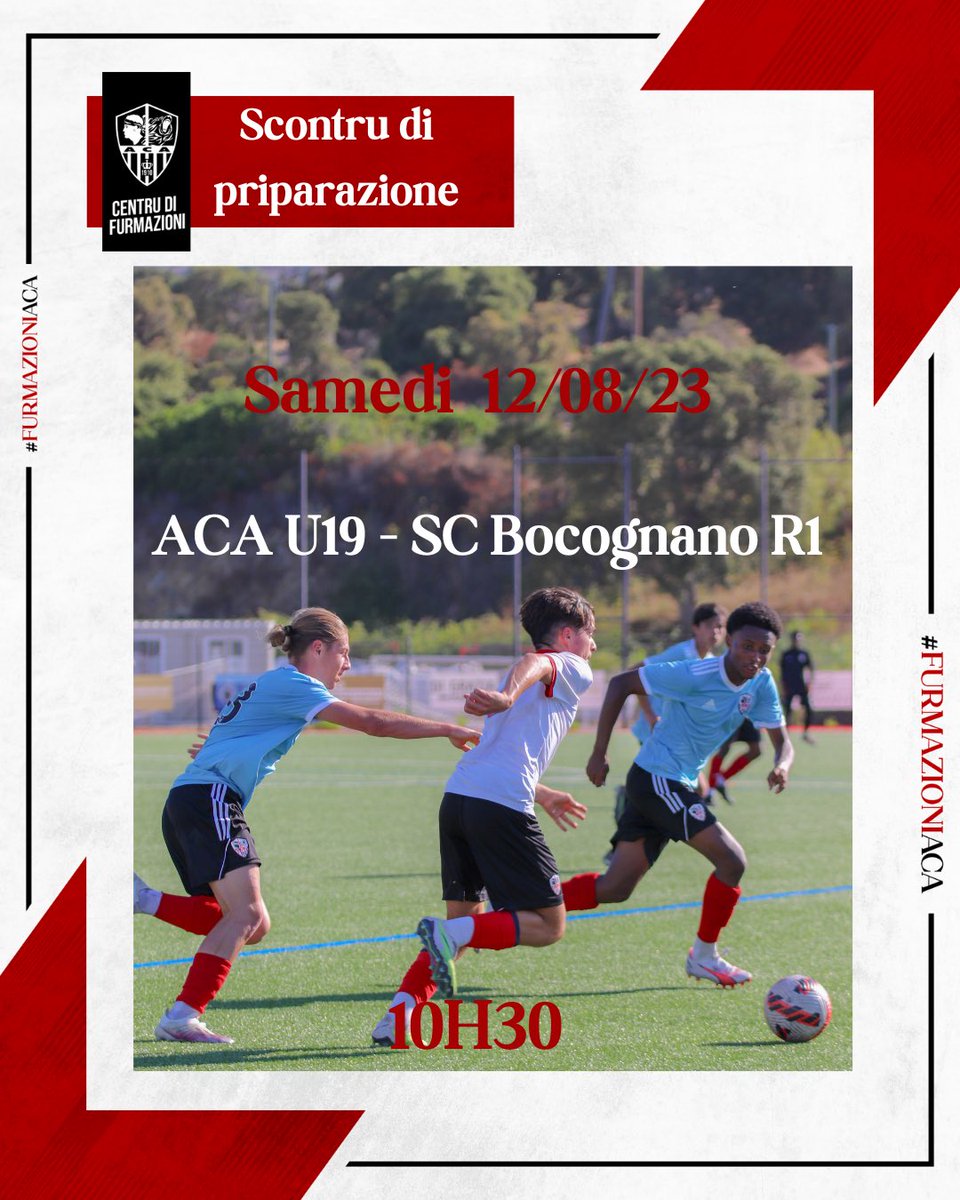 FormationACA's tweet photo. ⚔️ Dumane i tré squadri d’u centru ghjucarani, so sicondu scontri di priparazioni 👊🏼. 
Ritruveti u prugrammu 👇🏻.
#ForzaACA⚪️🔴 #Furmazioniaca https://t.co/98mrNtCVKx