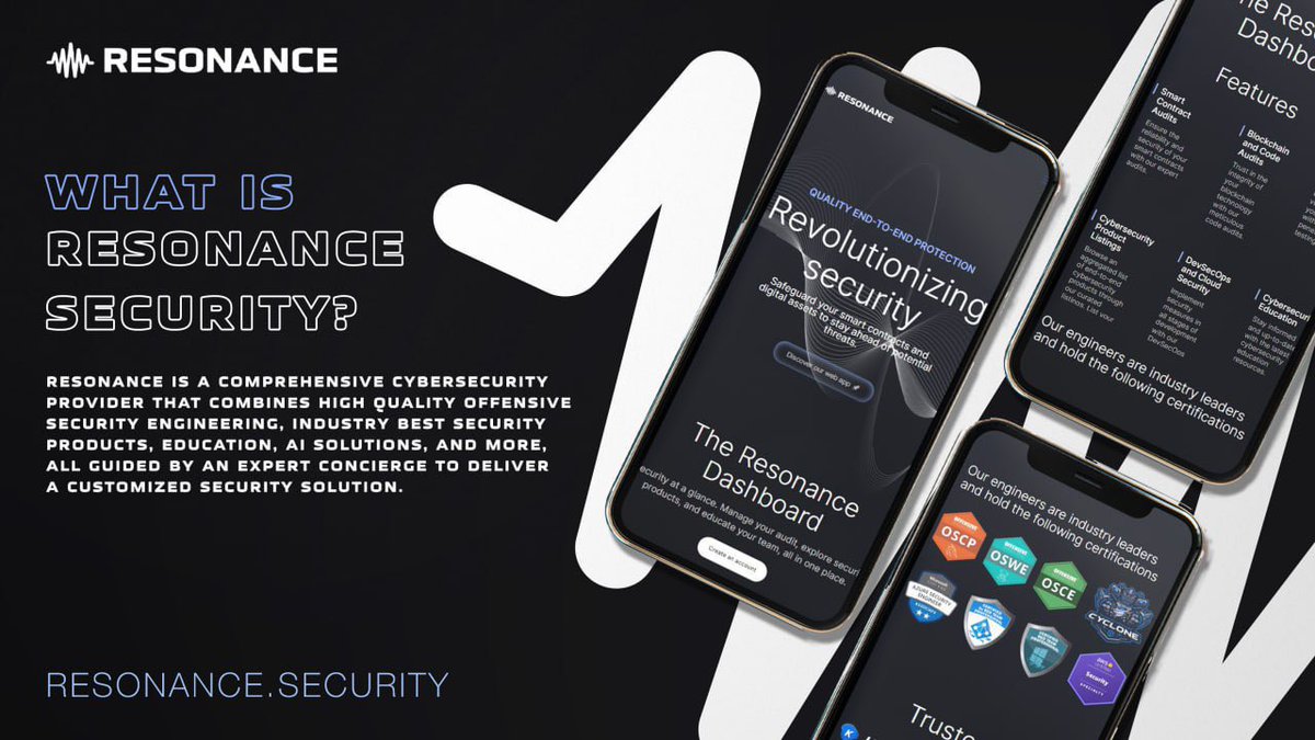 🔊 Resonance Security 🔊 Resonance Security @resonancesec is a comprehensive cybersecurity provider that combines high #quality offensive #security engineering, industry best security products, education, #AI solutions, and more.