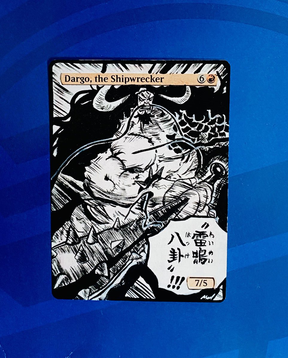 SadRobotAlters's tweet photo. Dargo // Kaido 

$200+shipping. DM me!

#mtg #edh #cedh #art #alters #magicthegathering #onepiece https://t.co/lMN3dpG0la