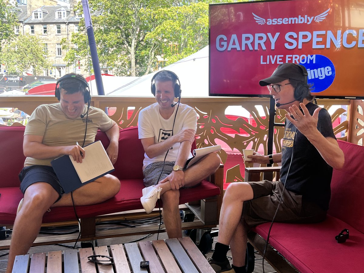 forthone's tweet photo. We're still live from the Treehouse @AssemblyFest Gardens until 7pm with our @edfringe special.
@garry__spence &amp; @stevenmill have had some brilliant guests so far &amp; more still to come so stay tuned!
@paulsinha @MrEdByrne @jonculshaw &amp; @Gailporter to name just a few!
#EdFringe https://t.co/Bgl9ndZY2w