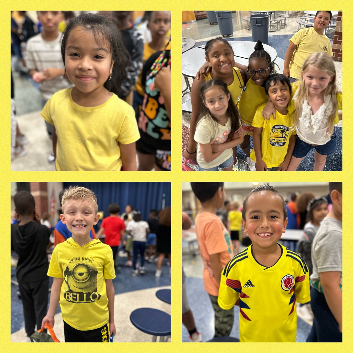 BPEKnights's tweet photo. YELLOW is the color of happiness, enlightenment, and sunshine! Our creative and beautiful BPE Knights are showing their school spirit today!๐ผ๐โ๏ธ๐ฅ๐ฑ๐๐ง๐ซ๐งฝ Monday is GREEN Day! Be sure to dress in Green to help our Kindergartners learn their colors! #BPEPride ๐#WeAreWayne https://t.co/p9QYkjrzl4