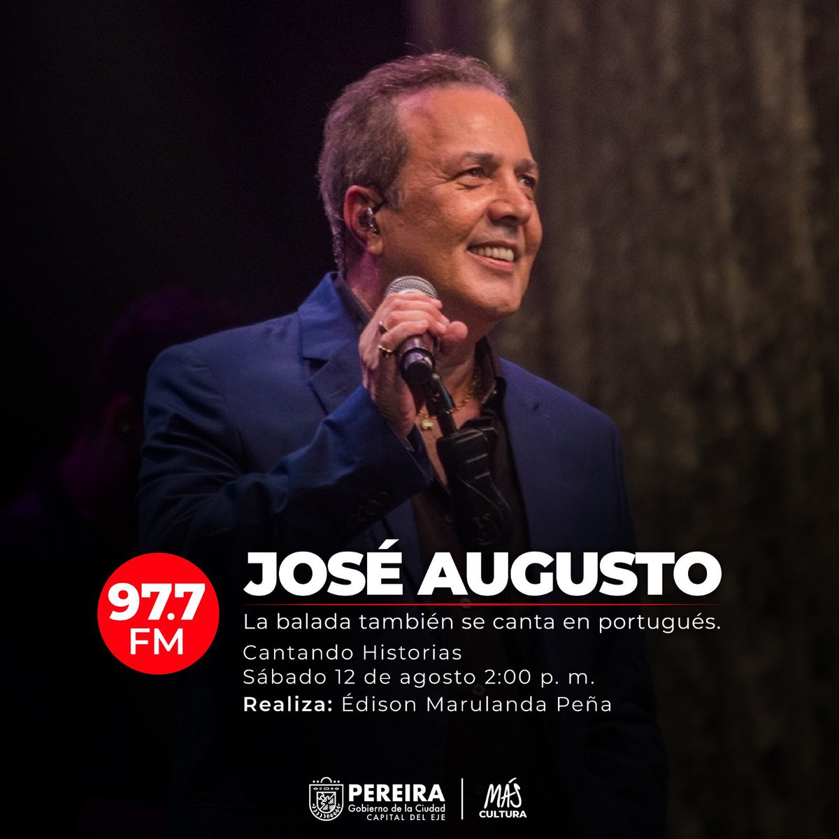 La balada también se canta en portugués en #CantandoHistorias. 
Especial de los 70 años del natalicio del vocalista brasileño José Augusto. 

⏰ 2:00 p. m. 
🗓️ Sábado 12 de agosto 

🎙️Realizador: Édison Marulanda