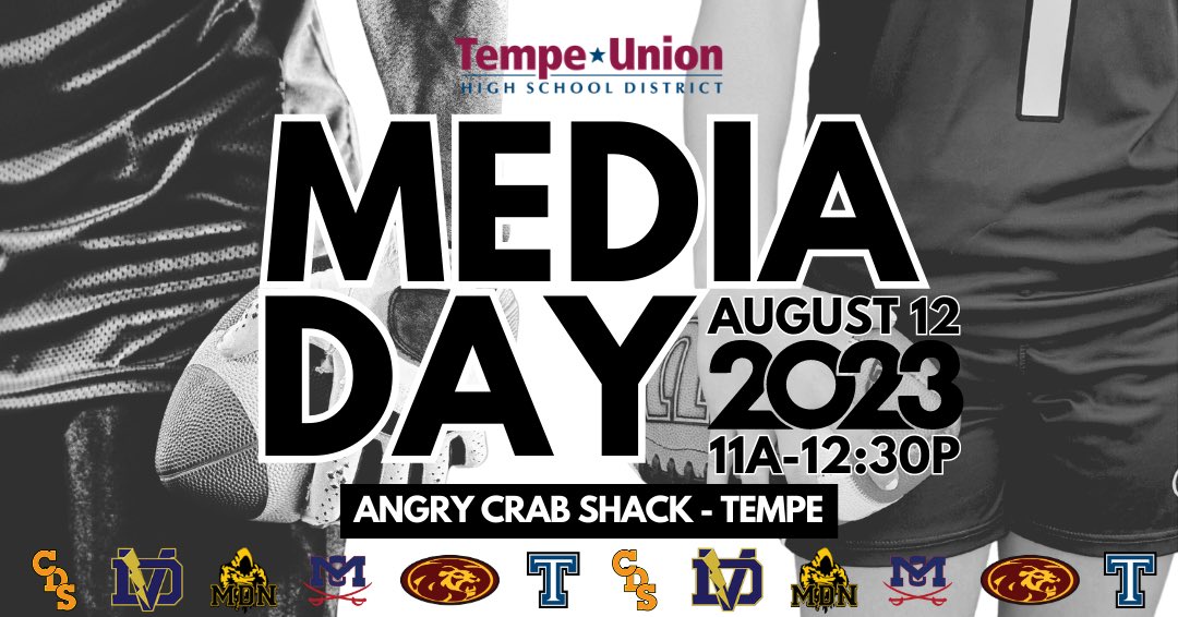 Coach_Figueroa's tweet photo. 🏈Tempe Union Media Day🏈
📅 Saturday, August 12th
🕒 11am 
📍Angry Crab (Tempe)

@azc_obert @ZachAlvira @KevinMcCabe987 @bradcesmat @JUSTCY @ClaudiafCollins @VDAliesio @JordyHamm @CodyTCameron https://t.co/5reYoXQk3Z