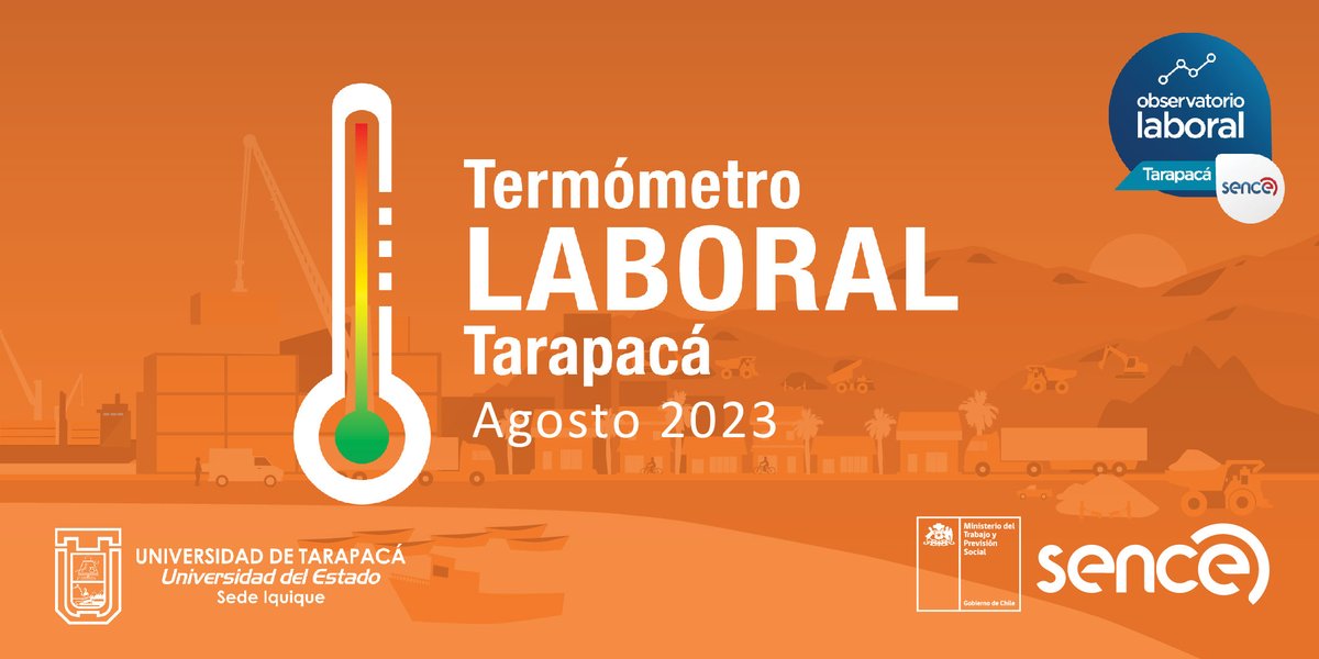 OLTarapaca's tweet photo. Compartimos con ustedes el último Termómetro Laboral del Observatorio Laboral del SENCE de la Región de Tarapacá, correspondiente al mes de agosto 2023
#sencetarapaca #ObservatorioLaboral #utarapaca #termómetrolaboral #Tarapacá
Enlace boletín: https://t.co/P3j7LCUQU7 https://t.co/Yrj3ZCwCH8