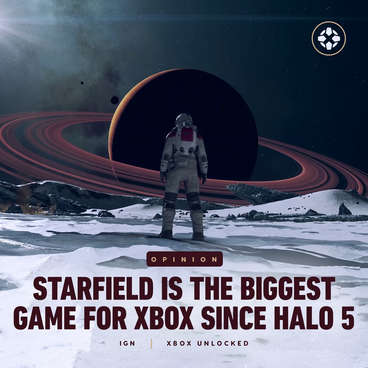 IGN's tweet photo. With less than a month until launch, hype is running high for Starfield, the new space-exploration RPG from Bethesda, makers of The Elder Scrolls series and Fallout 4. https://t.co/m2l2H9nY0d https://t.co/NsF4Agwcvn
