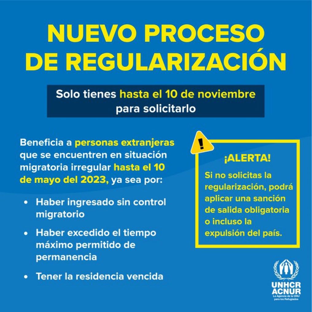 ACNURPeru's tweet photo. #REGULARIZATE
Solo tienes hasta el 10 de noviembre para solicitar el nuevo CPP.
https://t.co/DrmOBNz46q https://t.co/OHiE6VVpBZ