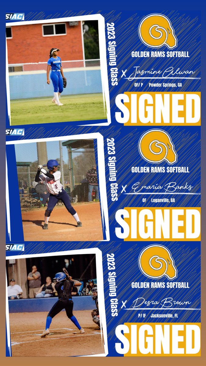 AsuGoldenRamssb's tweet photo. Welcome to the Ramily!!💛💙 Our 2023 Softball Signees 🐏 #Ramily #ASUTwitter https://t.co/F6LyOoxOmY