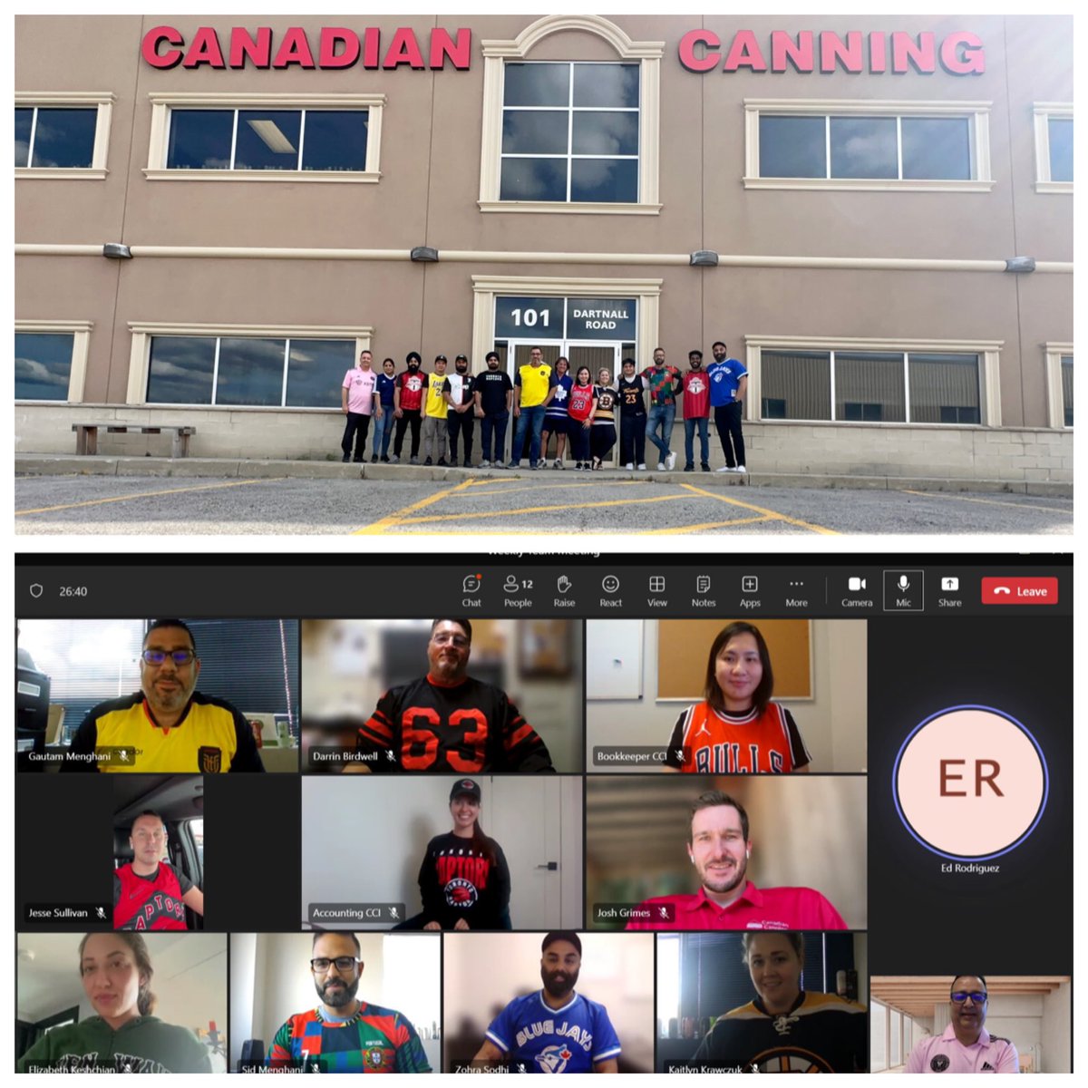 It’s “Sports Jersey Day” at Canadian Canning today and our team looked amazing in those jersey……thank you everyone!