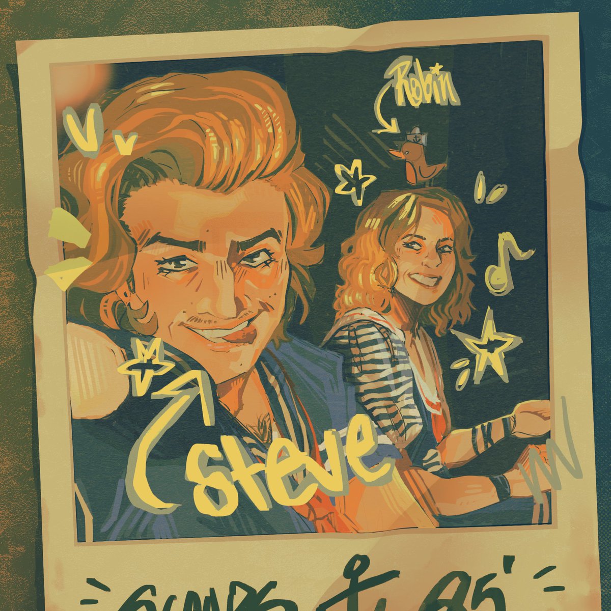 SentienTrash's tweet image. STOBIN SCOOPS AHOY POLAROID🍦⚓️🌊
So I did a color palette challenge yippie
I used only the colors on color palette at the end 
(Blend modes are the only reason I got the range of colors 🙏)
 #stobin #steveharrington #robinbuckley #StrangerThings #StrangerThingsfanart
