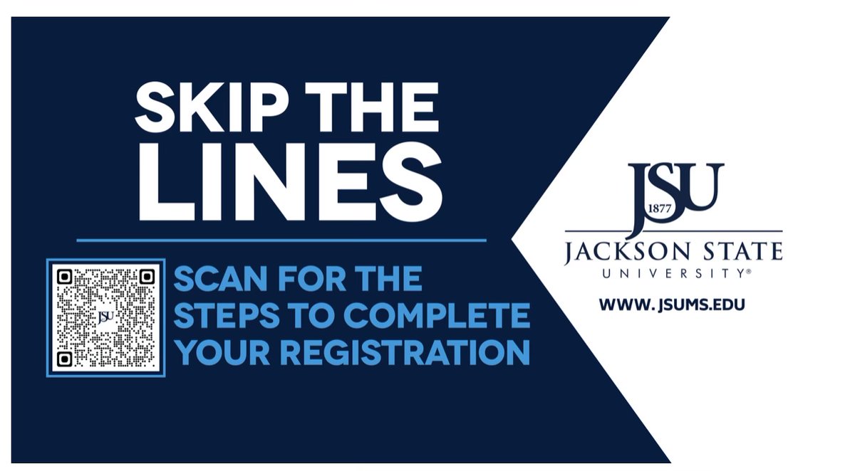 enrollJSU's tweet photo. Need assistance completing registration? Scan the QR code below. 

#JSU23 #JSUREADY💙🤍🐯 https://t.co/LFeeuEA4Bo