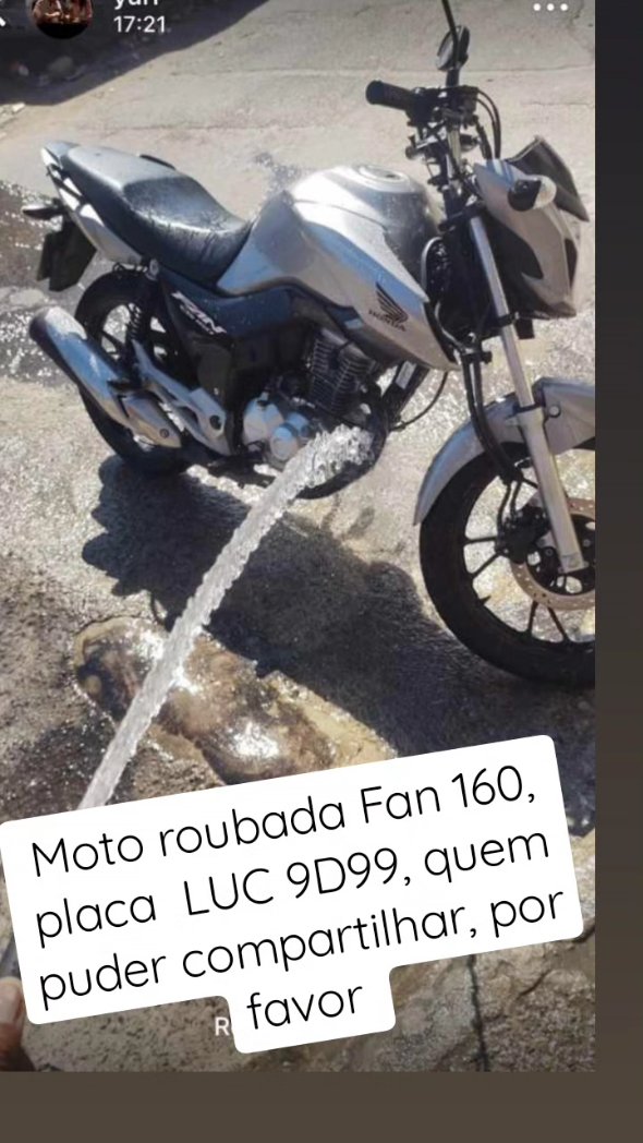 Quem puder compartilhar por favor, moto do pai da minha filha, foi roubada hj na praia