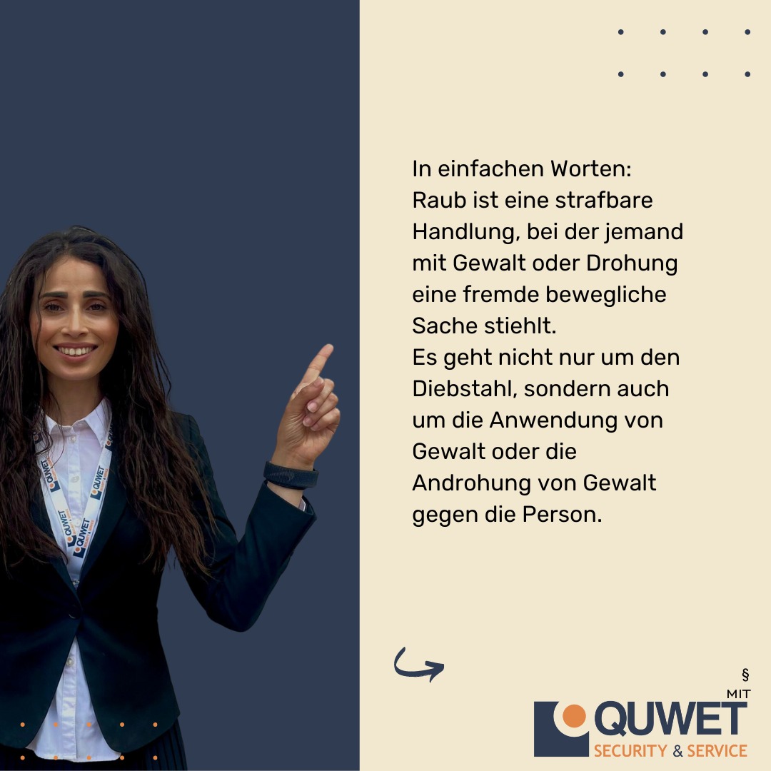 Quwet_Security's tweet photo. 🔒🚫 Was bedeutet der Paragraph 249 Raub im StGB? 📖💼
#RechtUndSicherheit #Paragraph249 #Security #Raub #Sicherheitsdienst #Gewaltprävention #Schutz #GemeinsameSicherheit #Vorsorge #Sicherheitsmaßnahmen #Prävention #GesetzeVerstehen #Sicherheitsbewusstsein #Quwet https://t.co/YZ3CTMcatF