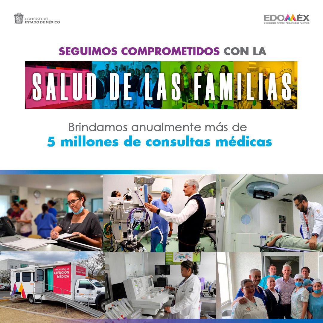 #LegadosEdoméx | Hemos brindando más de 5 millones de consultas médicas de manera anual; trabajamos para mejorar la salud de las familias mexiquenses.